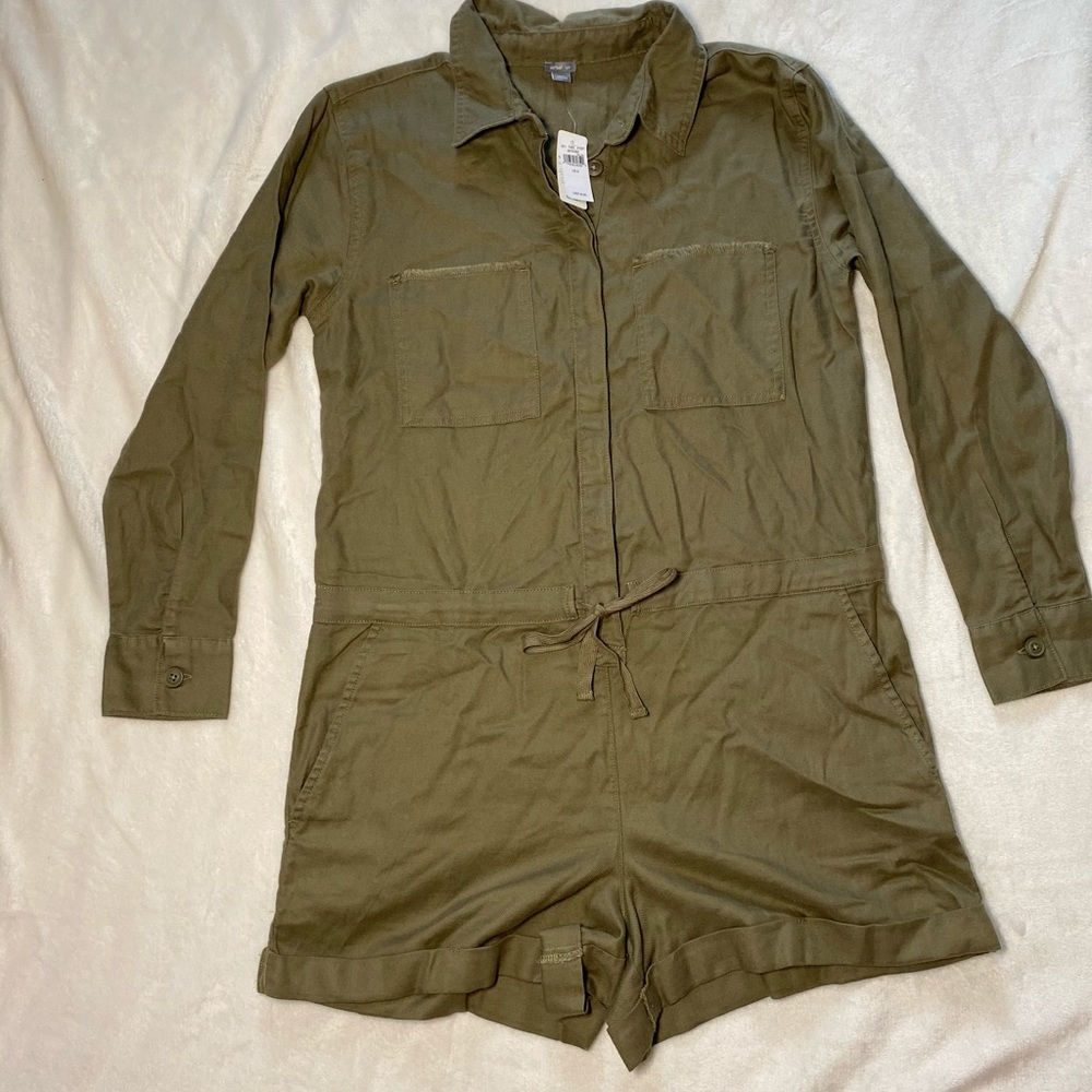 Aerie army green romper